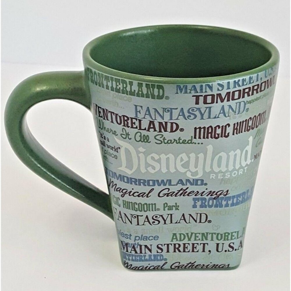 Disneyland Disney Lands Mug Green Squared Hidden Mickey Where It All Started - Picture 6 of 13